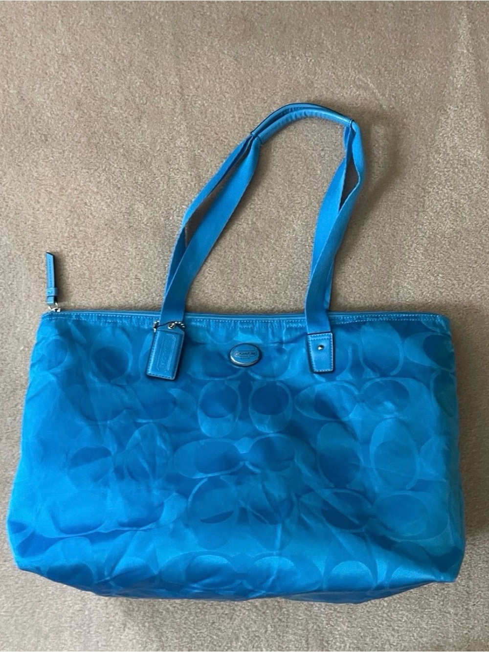 Coach Bright Blue Signature Tote
